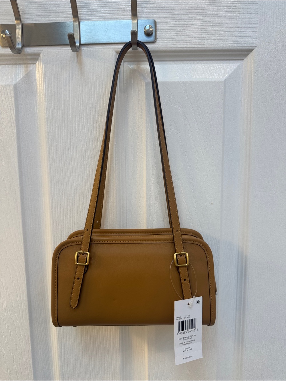 NWT COACH Swing Zip Bag 20 Honey Brown Brass CAM45 Camel Tan Gold Shoulder Bag